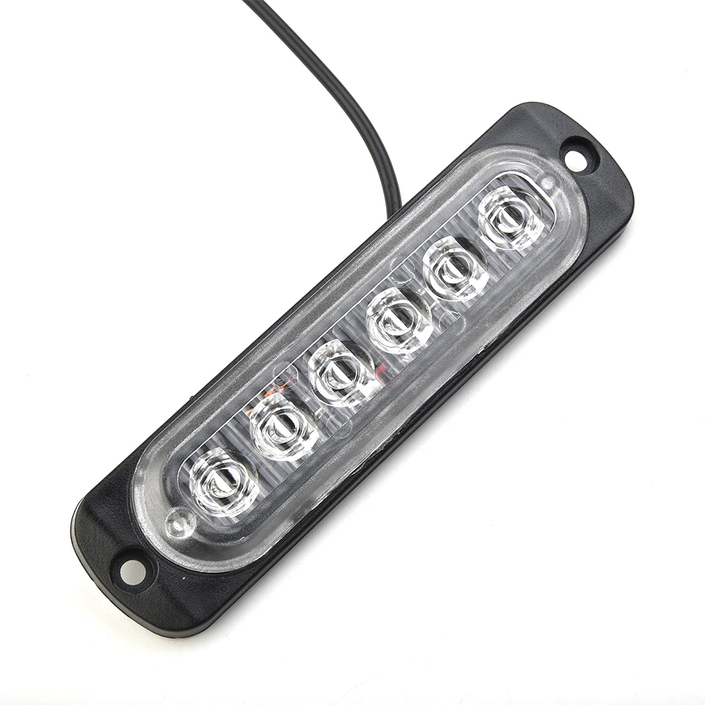 

Car Light Strobe Lights 6 LED Car Hazard Lens Plastic Replacement Set 12V-24V DC Transparent 18W Ultra Thin 333mA