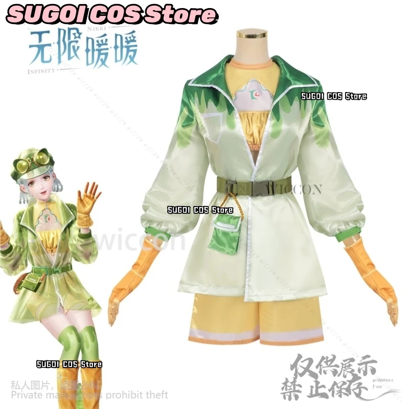 Anime Game Infinity Nikki Cosplay Costumes Green Lolita Dress Hat Kawaii Suit For Girls Woman Wigs Roleplay Halloween Customized