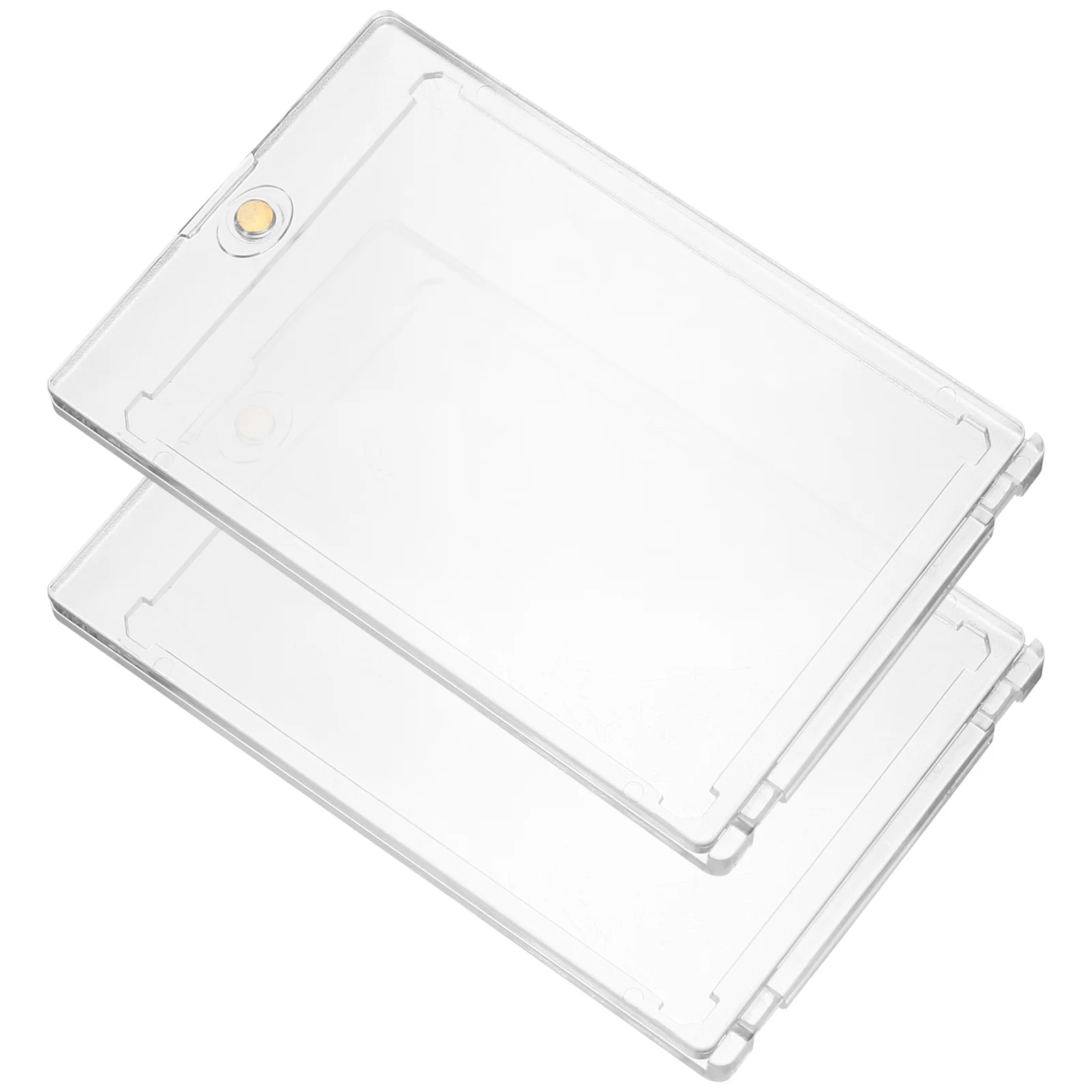 2 Pcs Magnetic Card Holder Trading Holders for Cards Hard Sleeves Acrylic Cases Sports