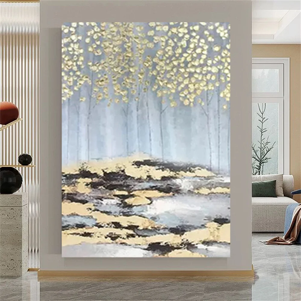

Hand Painted abstract oil Painting on Canvas sofa Wall Art Picture Home Living Room Decor large Watercolor landscape decor mural