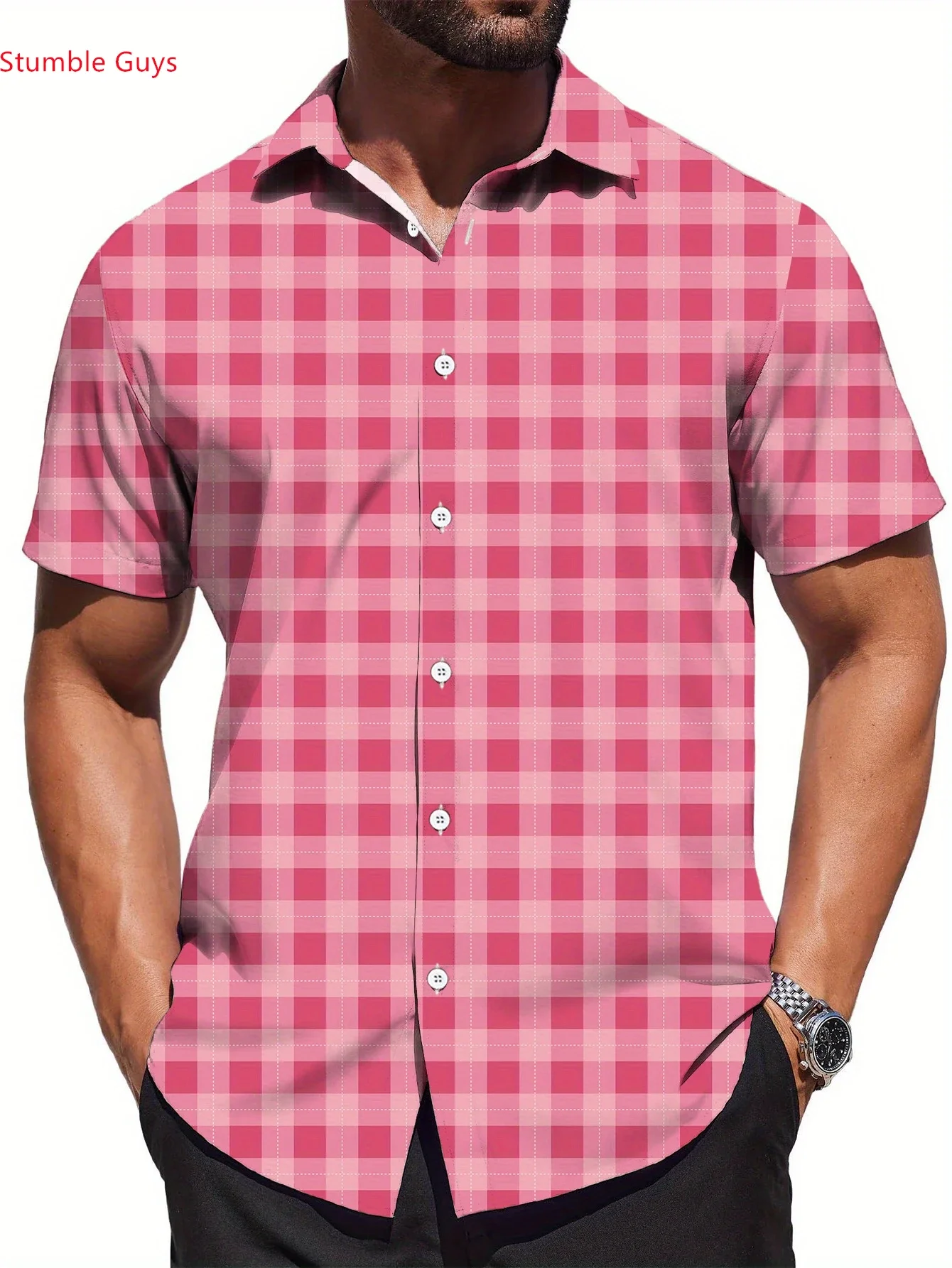 Men's Casual Hawaiian Shirt Summer Man Short Sleeve Cool Beach Party Print Lightweight Breathable Fashion Tops