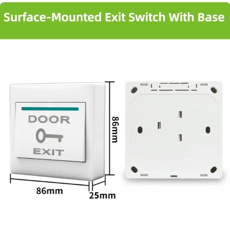 Auto-Reset 86mm Door Exit Button NO/NC Fireproof Push to Exit Switch for Access Control System & Electric Door Lock
