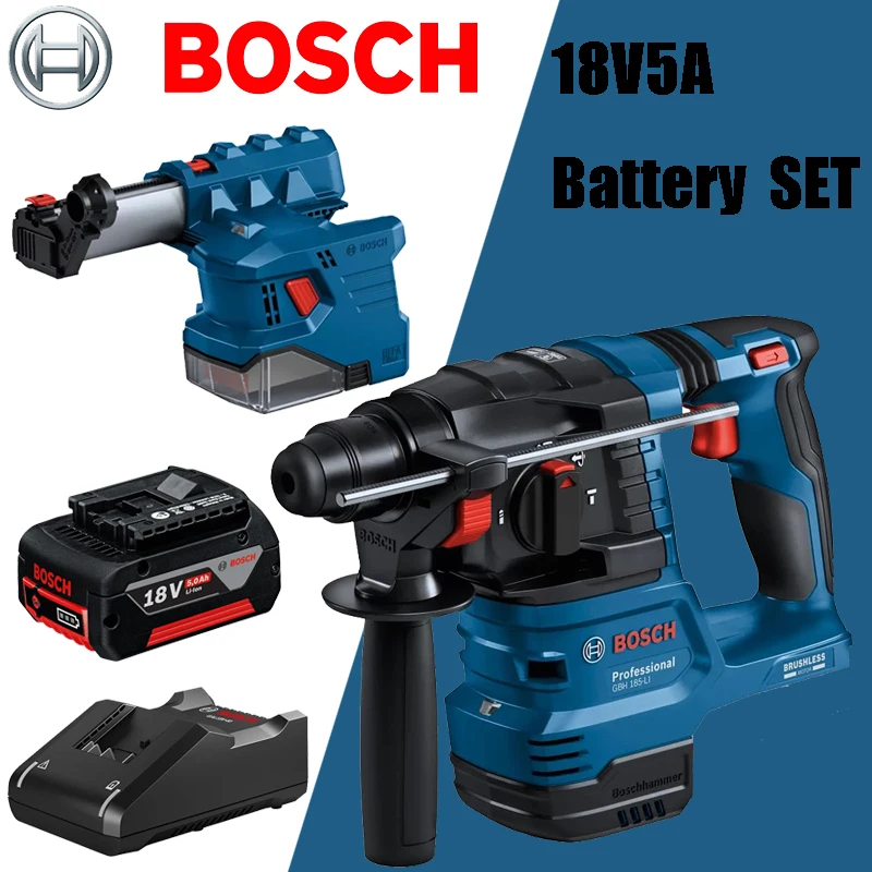 Imagem -03 - Bosch-martelo Rotativo sem Fio sem Escova Furadeira de Impacto com Gde 12 Aspirador Série Acessórios Gbh 185-li Major