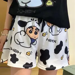 New Kawaii Anime Crayon Shin-Chan Pajama Pants Wearing Shorts Outside The Dormitory Soft Comfortable Pajamas Gift For Girls