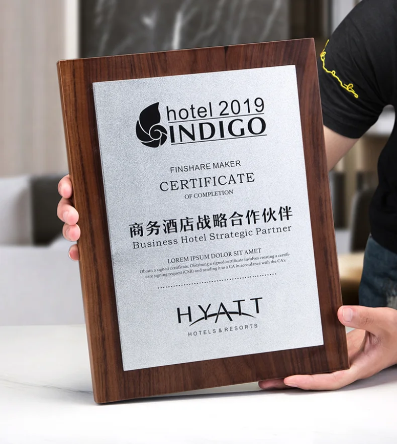 Customized imitation solid wood medal Wood-like Commendation Souvenir Award trophy