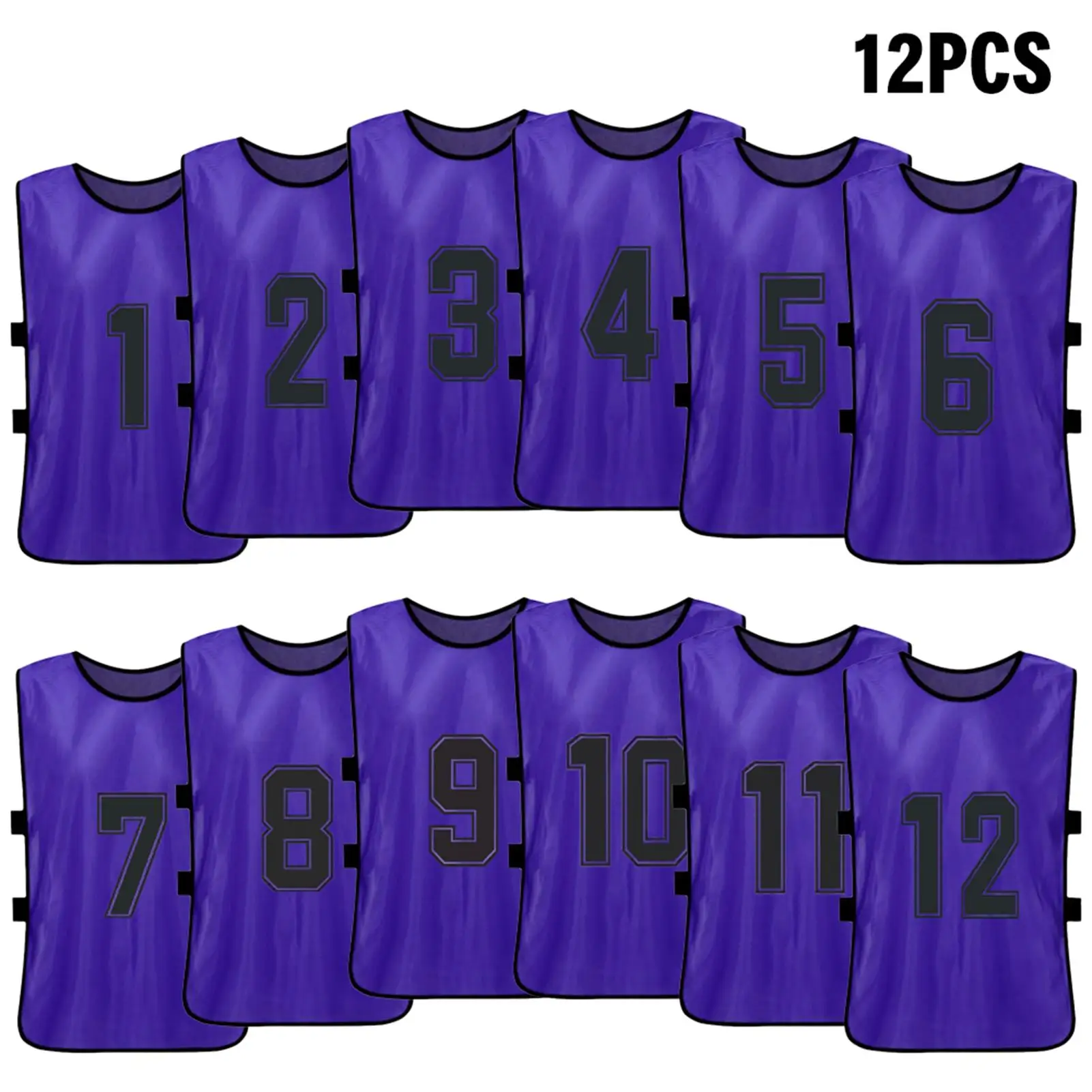 6/12pcs Kinder Fußball Pinnies schnell trocknen Fußball Trikot Jugend Sport Scrimmage Basketball Team Training nummerierte Lätzchen Sport weste – Detail 15