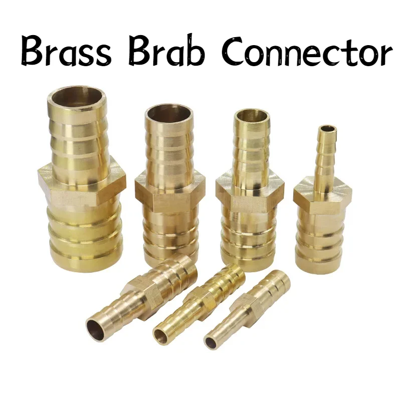 OD 2.5 3 4 5 6 8 10 12 14 16 18-32mm Brass 2-Way Barbed Pipe Fitting Reduce Equals Straight Connector Pagoda Hose Barb