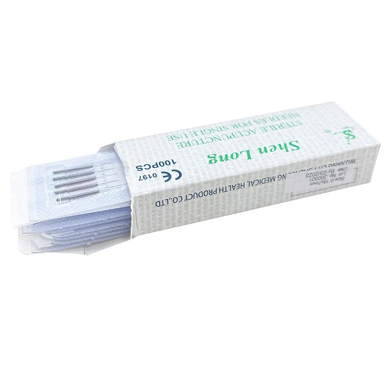 SHENLONG 100 PCS Disposable sterility Handle Needles Sujok Needles 0.18X7mm Acupuncture Needle Dry Needling Acupoint Health