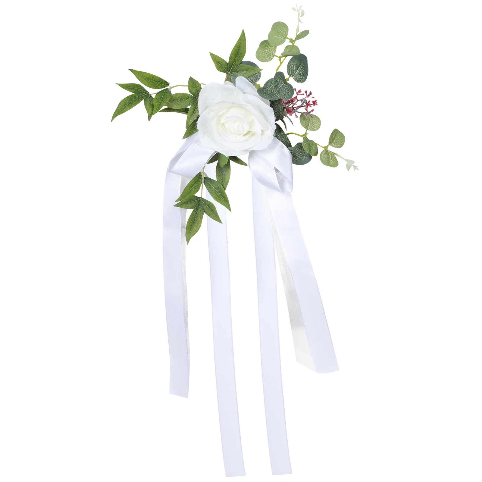

Artificial Silk Flowers Decorative Wedding Chair Back Flower Romantic Floral Decor Durability Indoors Outdoors Photography Props