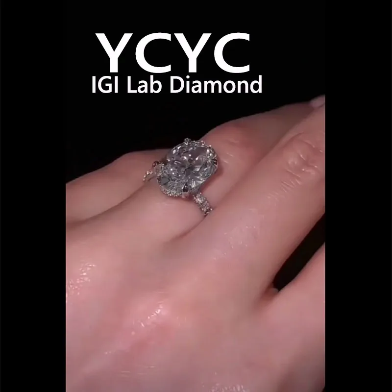 

Роскошное кольцо с бриллиантом 3 карата, твердое белое золото 14 карат, овальная огранка, бриллиант CVD HPHT DEF VS-VVS, обручальное кольцо