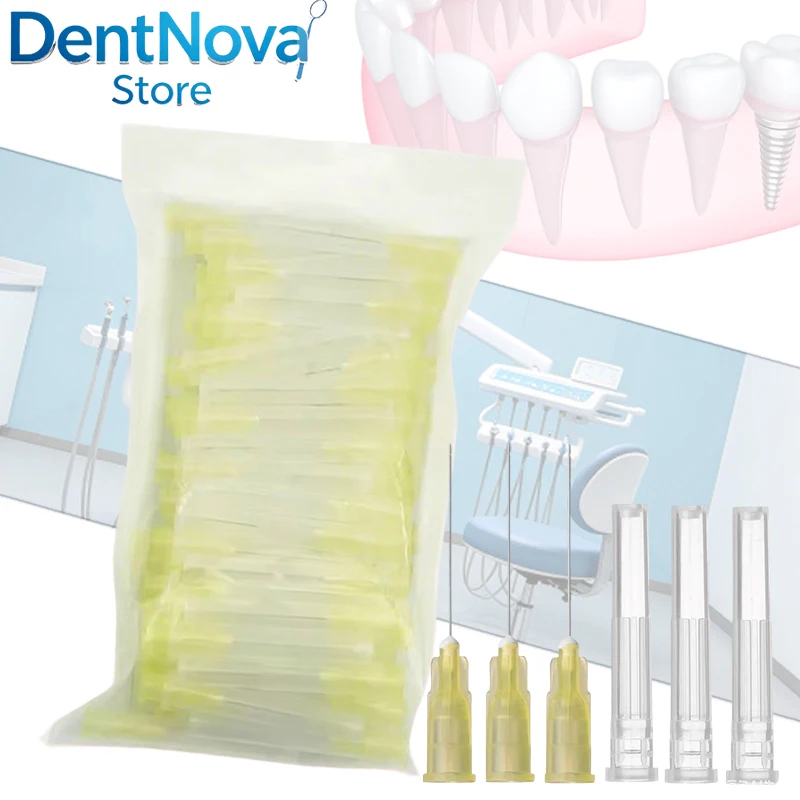 

100Pcs Endodontic Irrigation Needle 30GA Plain End Side Port Notched Tip Dental Syringe