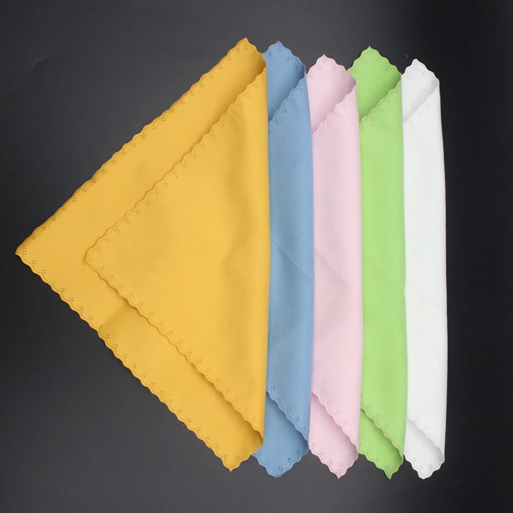 

5pcs Piano Shape Lint Free Cleaning Cloths Premium Polishing Cloth for Guitar Instrument Accessories Lightweight Universal Carry