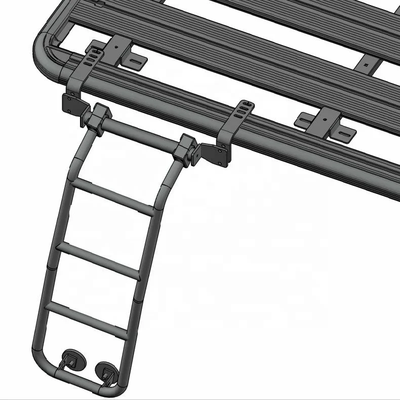 Car Side Climbing Ladder,Aluminum Multi-functional  Roof Rack Ladder 4x4  Auto Refit Accessories 33.5*11.9*4.3inch Black Ladder