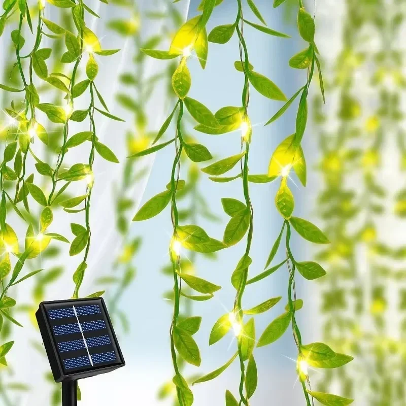 

Solar Leaf Flower String Lights Outdoor Waterproof Garden Garland Fairy Curtain Lamp for Wedding Party Christmas Decoration