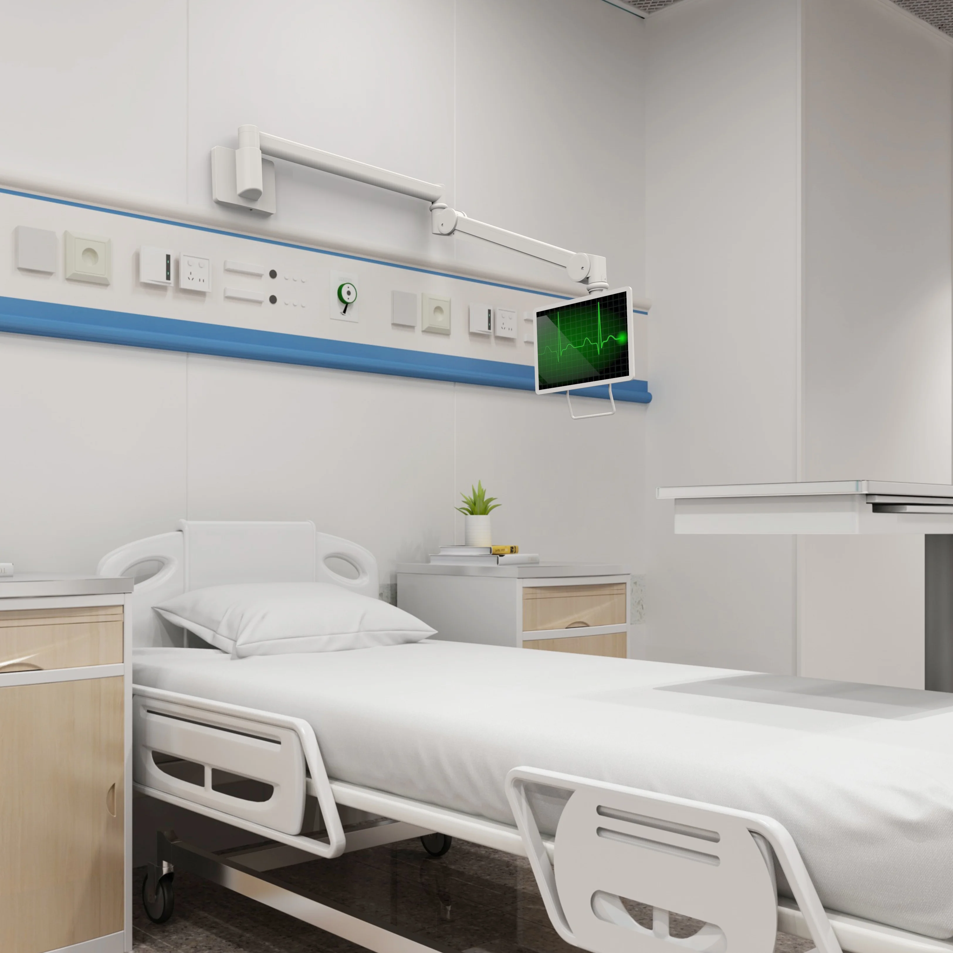Flexible Long Arm  Tablet Medical Monitor Wall Mount for Hospital