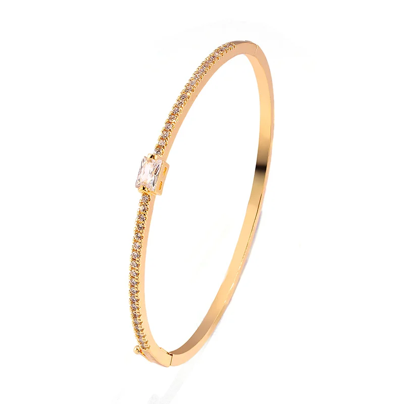 RAKOL New Arrivals Elegant Square Zirconia Classic Bracelet for Women Wedding Anniversary Gift Dress Accessories Jewelry RK213B
