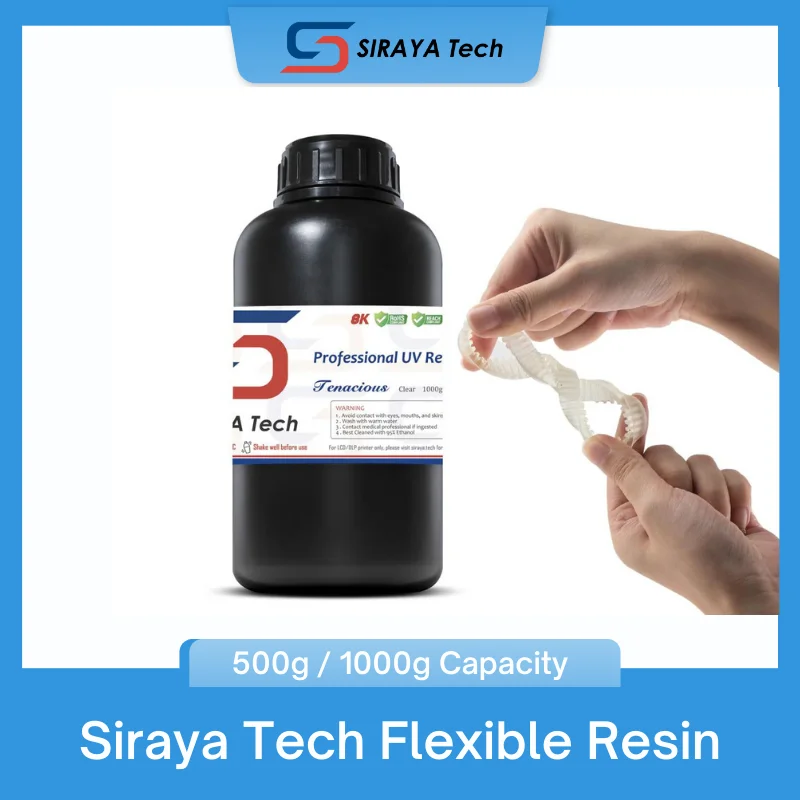 Siraya Tech Tenacious 3D Printer Resin Flexible 405nm Uv-curing with High