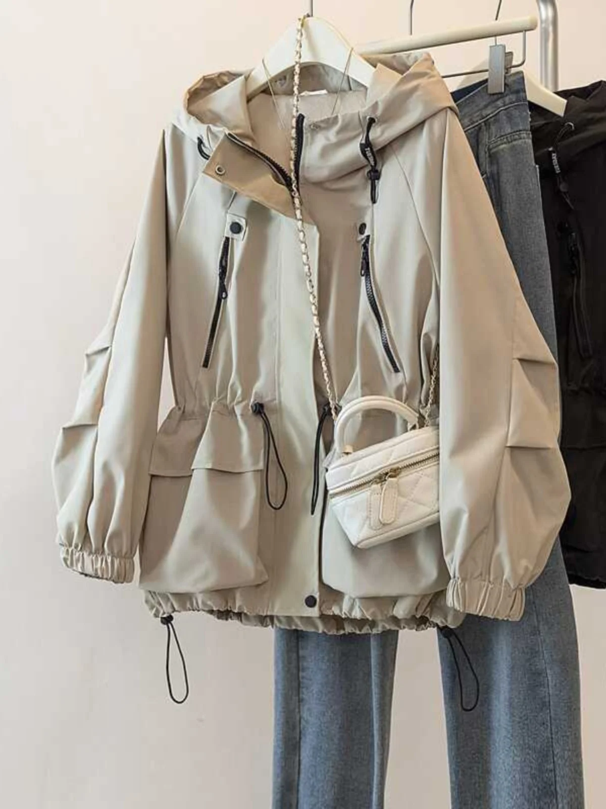 plus Size Women's Loose Fitting Jacket Autumn Outerwear Coat High Quality Slimming Trendy Casual Commute Style Long Sleeve Zi...