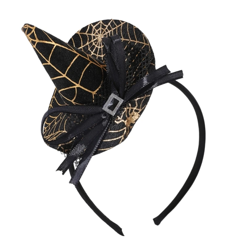 Halloween Witch Hat Costume Hairhoop Fabric Hair Styling Accessory For Festival