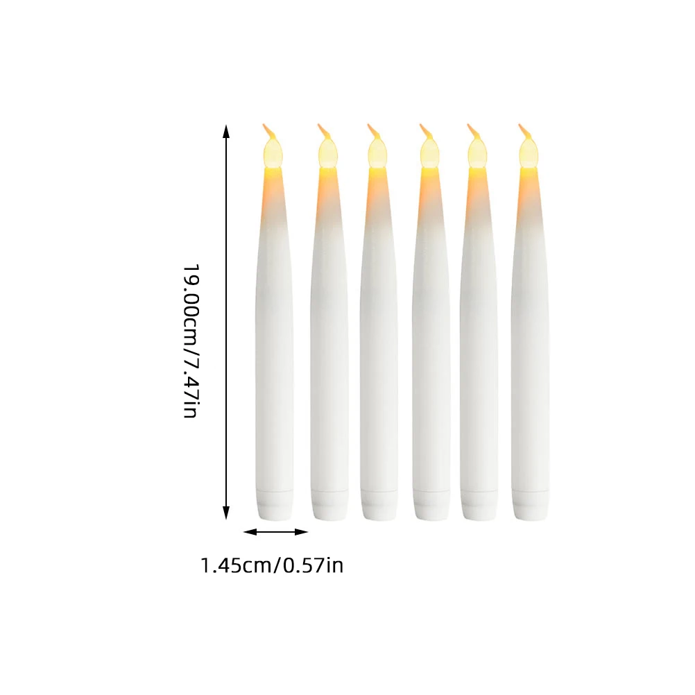

10pcs Warm White LED Candles Long Pole Christmas Decor Party Supplies Glow Festive Home Ornament Stable Base Design