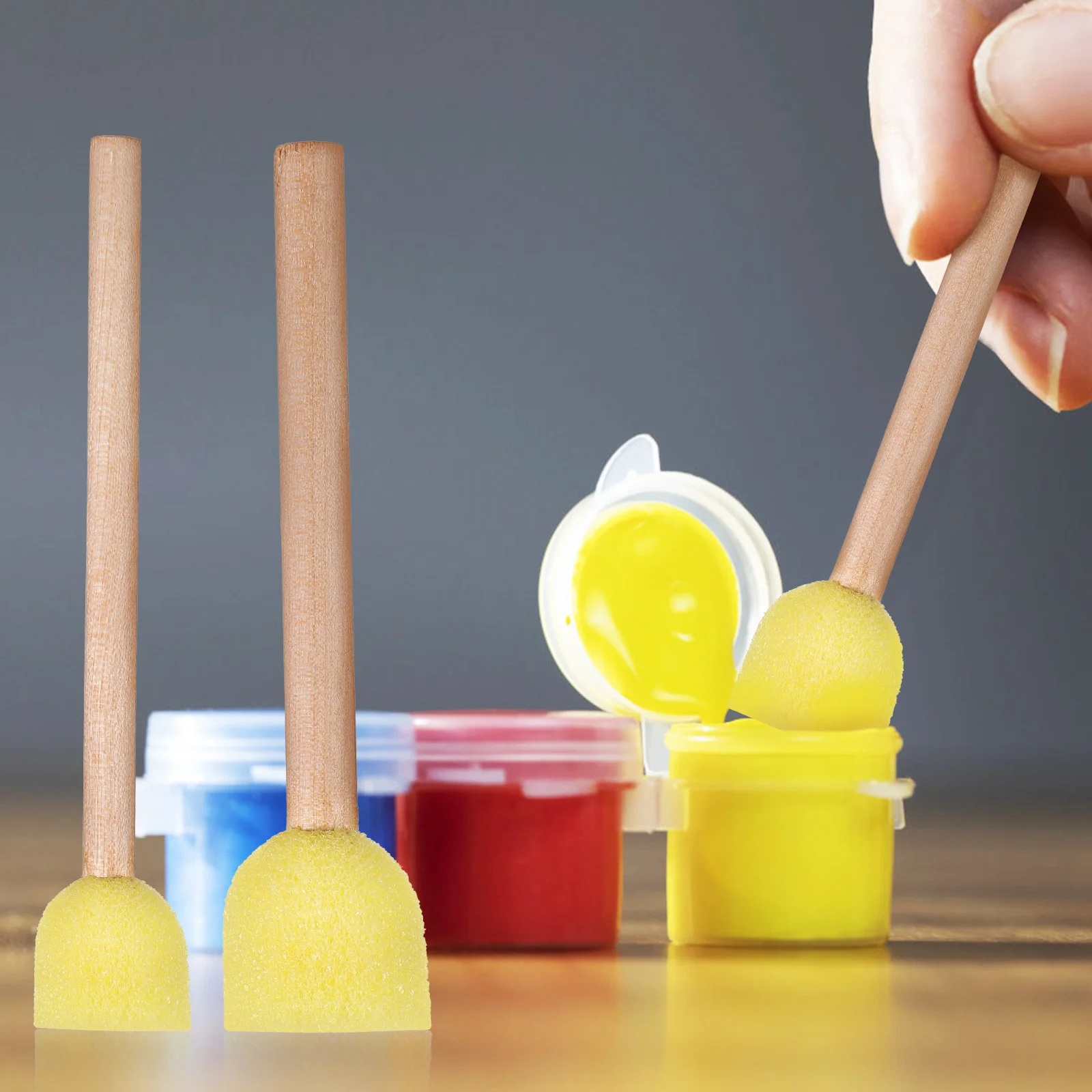 

20 pcs Foam Paint Sponge Brush Set Safe Diy Painting Tools Smooth Application Reusable Sponge Brushes Craft Projects Dye