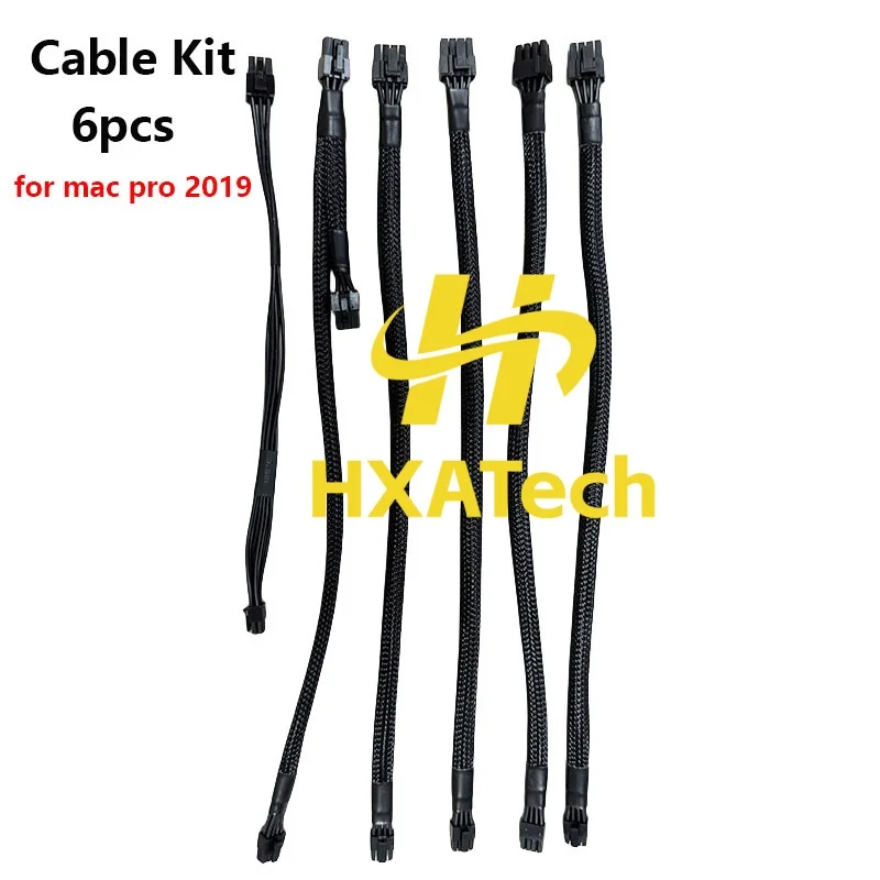 High Quality 6pcs/set Cable Kit for MAC PRO 2019 Workstation Mini 8pin to 8pin PCIE GPU Cable Mini 10pin to 4port SATA HDD Cord