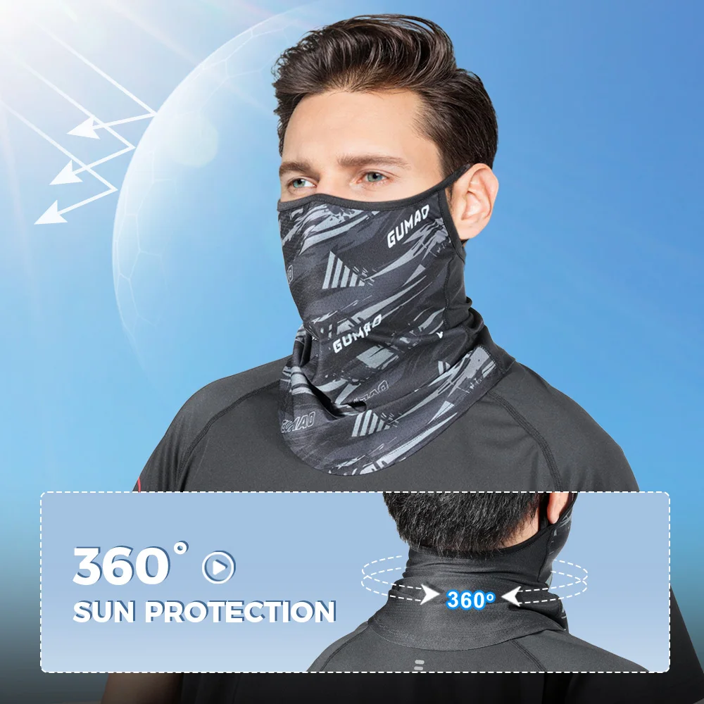 Ice Cooling Sunscreen Mask Women Men Summer Anti-UV Quick-dry Face Scarf Breathable Neck Protection Hanging Ear Loops Headband