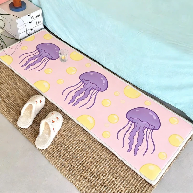 Cartoon Style Carpets for Living Room Cute Fish Bedroom Decor Carpet Fluffy Soft Bedside Long Rug Home Cloakroom Plush Floor Mat