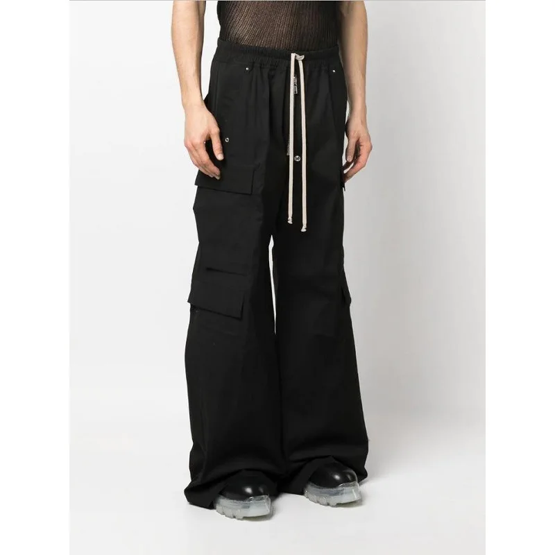 [bomp] Autumn Ro Hard Cotton Series Multi Pocket Wide Leg Pants High Street Fashion, Work Both Style