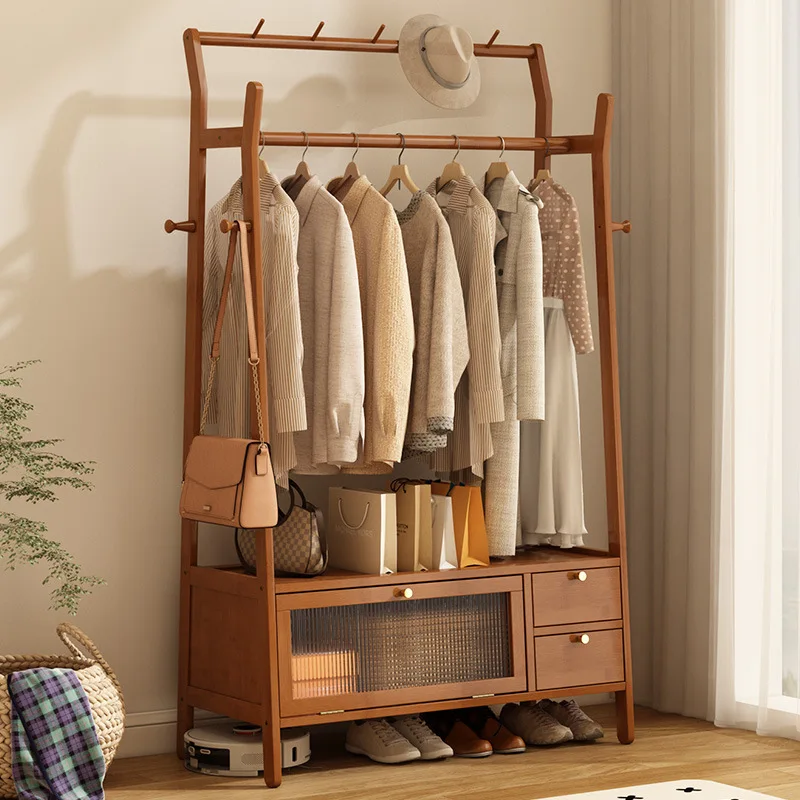 寝室用ハンガー 床から天井まで取り外し可能、キャスター付き コートラック 室内多機能コートラック