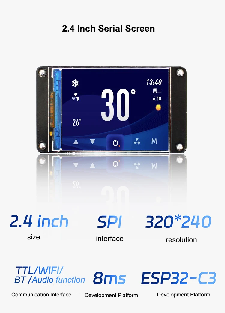 ESP32-C3 2.4inch Serial Screen SPI Interface 320*240 Pixel IPS Dsiplay Support WiFi & Bluetooth