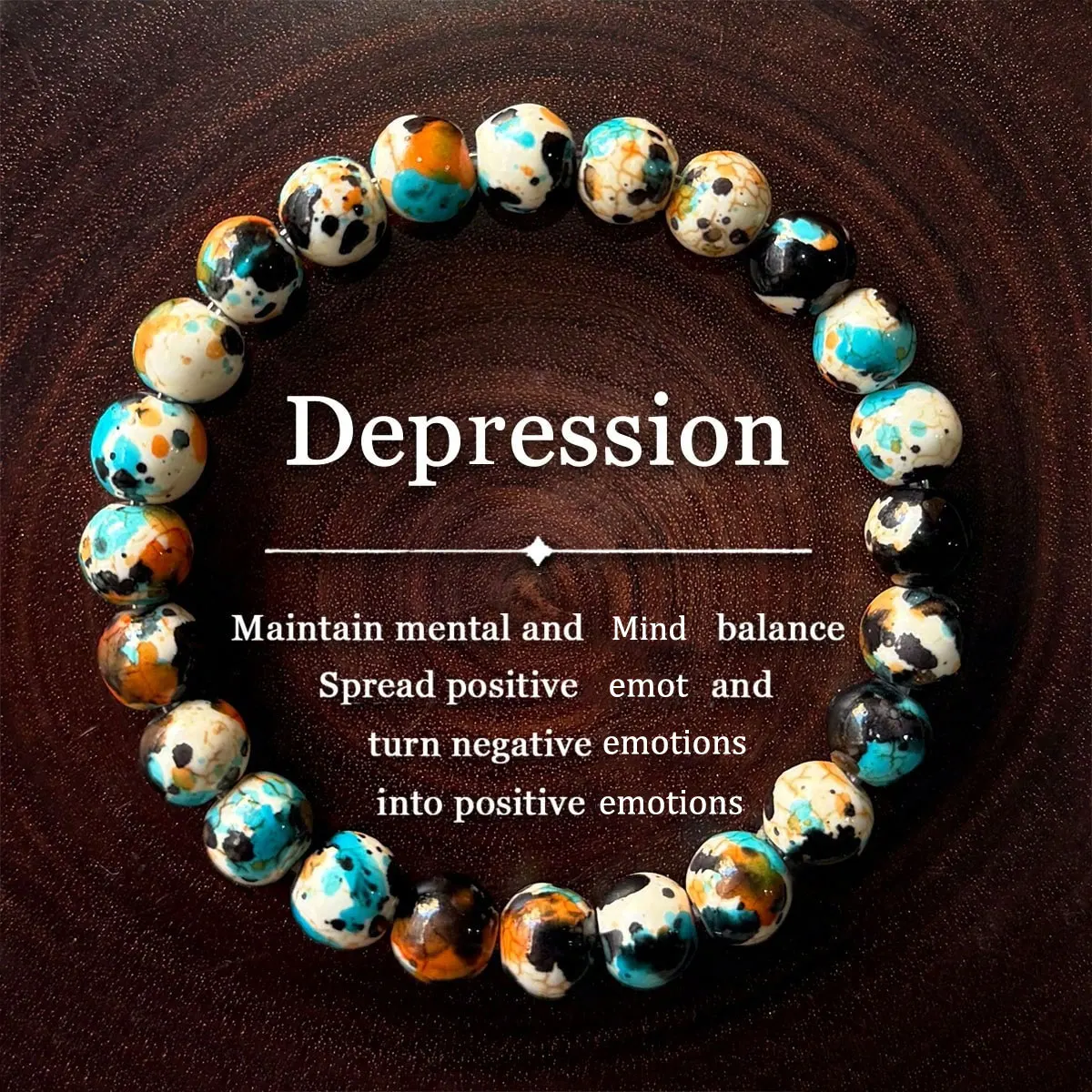 Pulsera de depresión Mantenga su mente y energía equilibrada, pulsera perfecta de energía positiva para uso diario