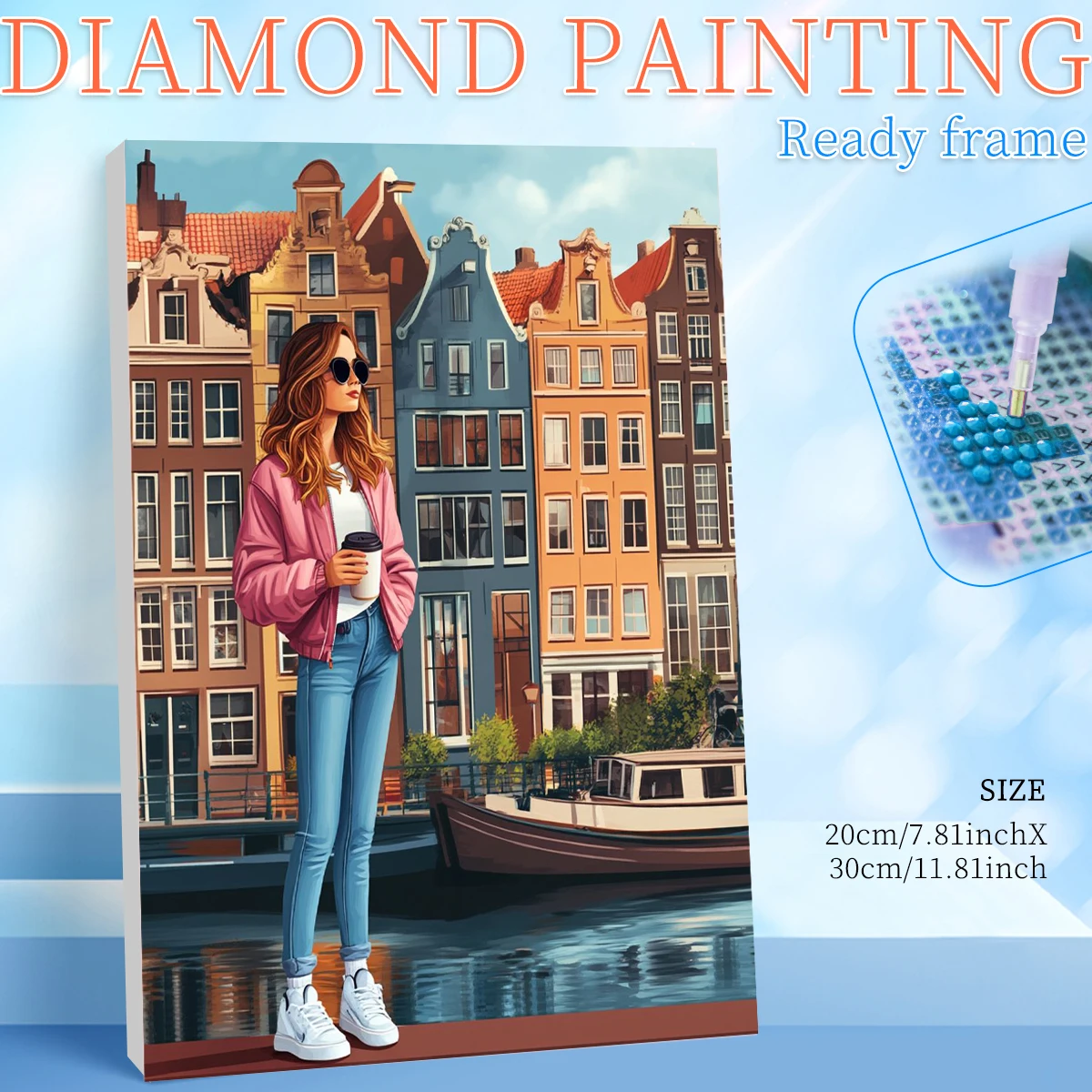 

RUOPOTY Framed Beauty Diamond Painting Kits For Adults Diy Idea Landscape Full Round/Square Craft Supplies Home Decor Diy Crafts