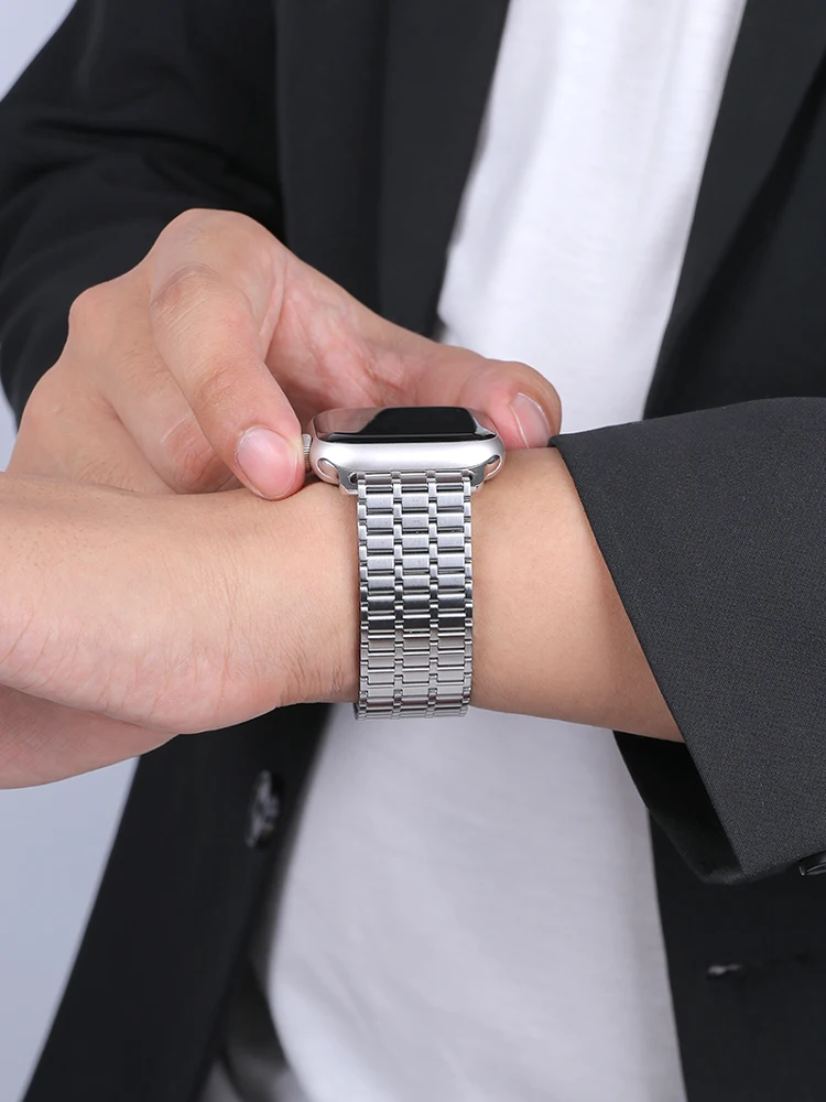 Apple Watchシリーズ11 10 9 8 7 6 SE 46mm 42mm 45 44mm 40 41mm用磁気ステンレススチールストラップ、iWatch Ultra 2 3 49mm用バンド