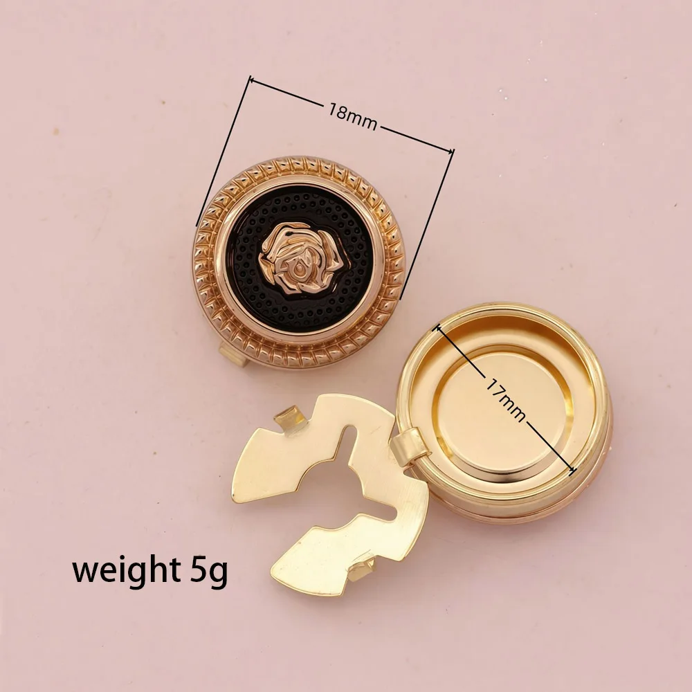 one piece French Rose Relief Button Covers Cufflinks Shirt Sleeve Button Collar Clips Button Decoration DIY Clothes Accessories
