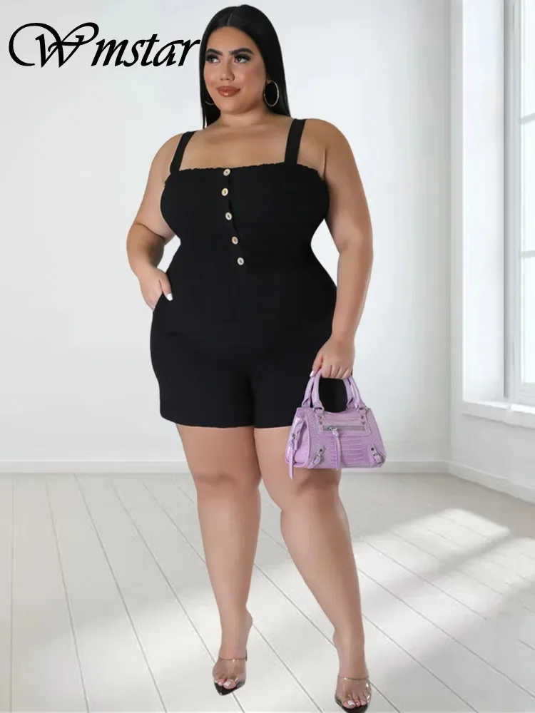 Wmstar kombinezon Plus Size odzież damska jednolity gorset wsuwany seksowne spodenki na co dzień Romper Playsuits w nowym stylu hurtownia