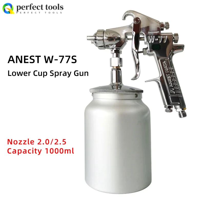 

Japan Iwata Spray Gun W-77 Car Paint Primer Spraying Under The Tank 2.0/2.5 Nozzle High Atomization