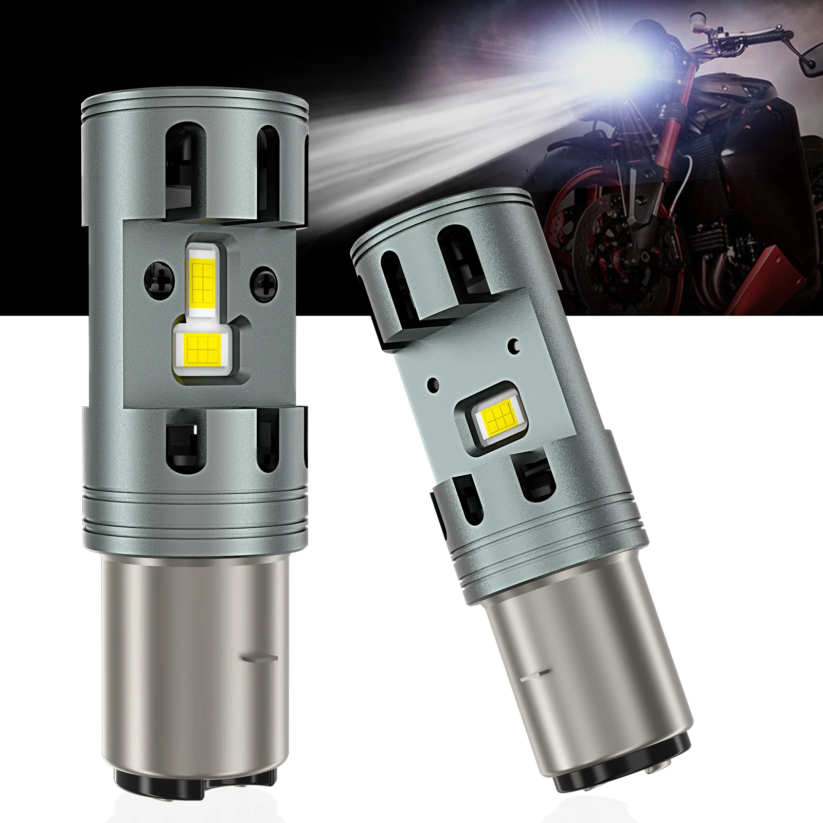 

BA20D светодиодный мотоциклетный фонарь дальнего/ближнего света, комплект для переоборудования мотоцикла, квадроцикла, UTV, вентилятор для фар 3000LM, 12 В, 24 В, 6000 К