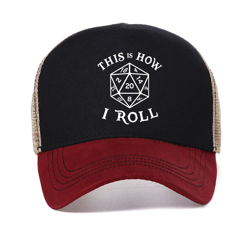 

Funny D20 This Is How I Roll Funny mesh baseball cap Dungeon Gamer Dragon Dice DND Game sun hat casual adjustable Snapback hats