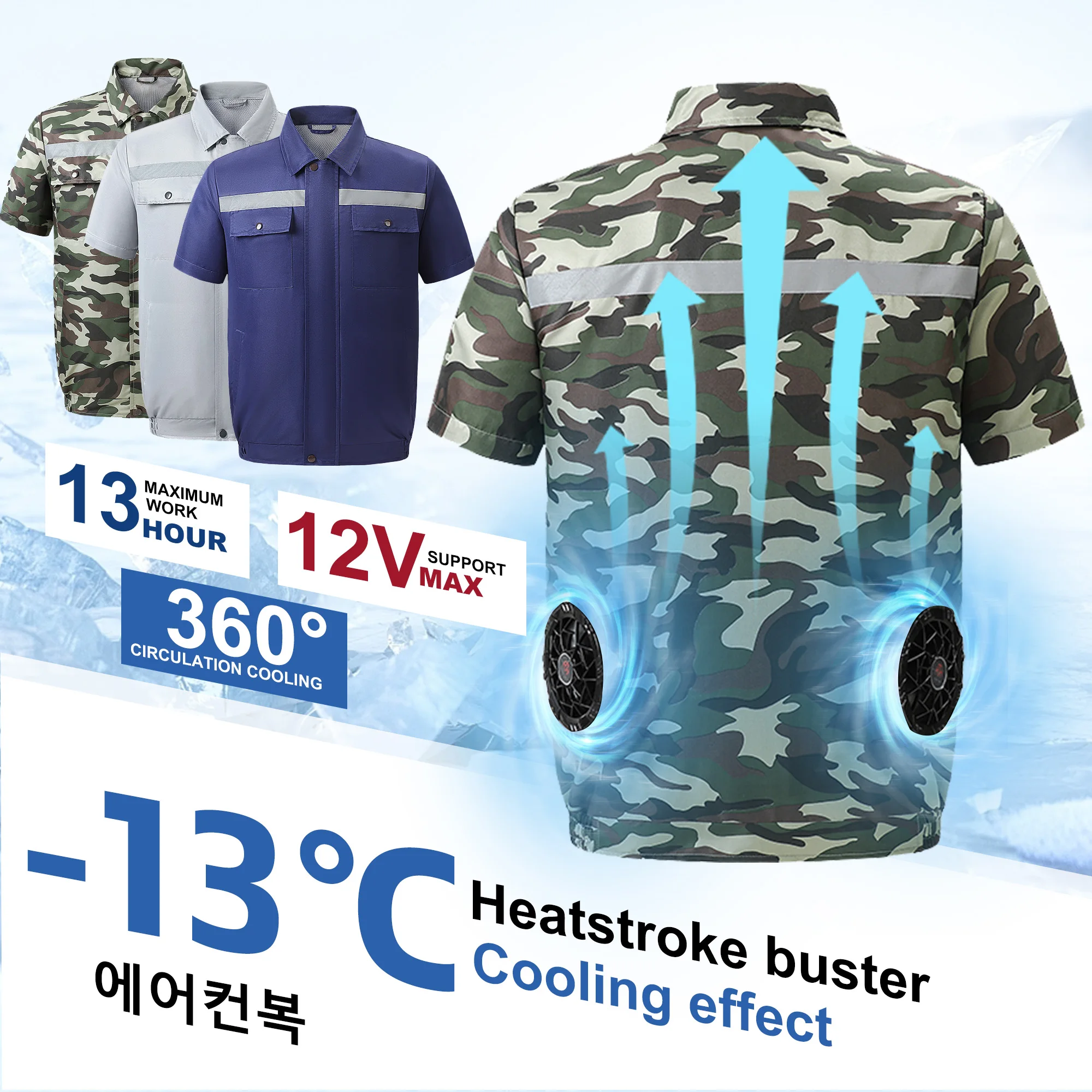 Cooling Fan Vest Electric fan vest Cool Vest Air-conditioned Clothes Hiking Cooling 13 Hours High Temperature Work Fishing Vest