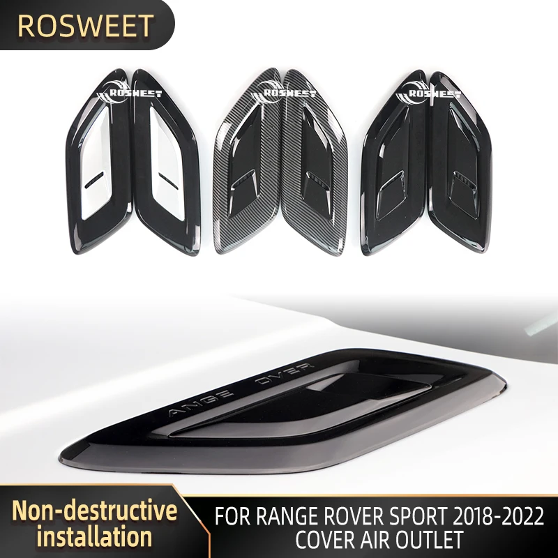 

Car Exterior Hood Air Vent Outlet Wing Trim For Range Rover Sport 2014-2022 L494 Airflow Hood Vent Cover