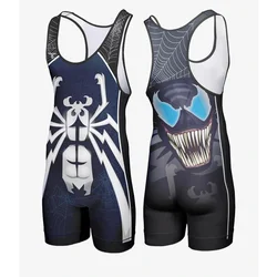 Wrestling garnitur spodenki na siłownię odzież sportowa bez rękawów Run Skinsuit kulturystyka jednoczęściowy odzież sportowa Ropa Deportiva Hombre