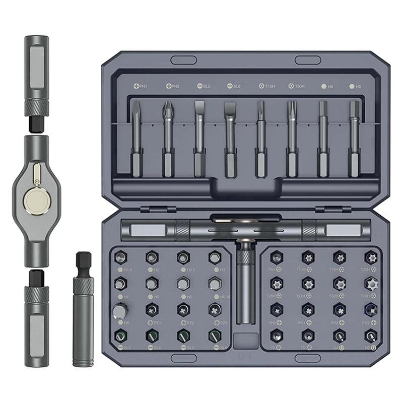 

42 in 1 Magnetic Screwdriver Set DIY Ratchet Screwdriver Set Multi Bit Drive Set with Detachable Ratchet Handle for Compute