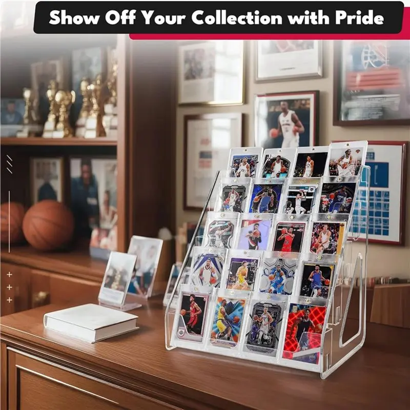 【ALLOWANCE】For Baseball Basketball Sports Trading Card Vertical Holder, For Graded Card Display Stand Tabletop