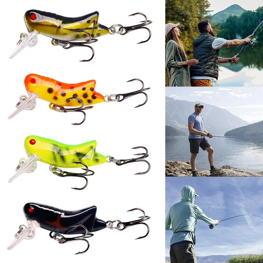 1-4pcs Insect Bionic Fishing Lure Grasshopper Minnow Hard Baits Squid Artificial Swimbaits Bass Carp Pike Fishing Tackle