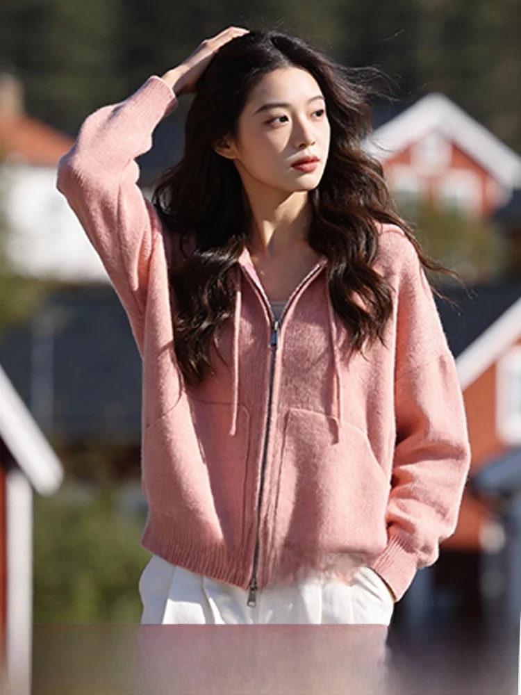 

plus Size Women's Hoodie Sweater Jaet Casual Sle Slimming Spring 2026 New Arrival Korean Version Loose Fit Wool Blend