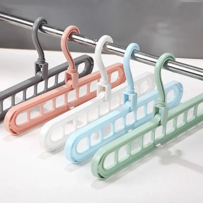 1PC 9-Hole Clothes Hanger Storage Artifact Folding Hanger Drying Racks Multifunctional Scarf Clothes Storage Home Organizer