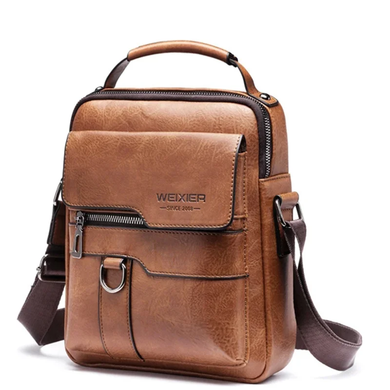 Classic Vintage Men Shoulder Bag Leather PU Business Men Crossbody Bag High Quality Designer Handle Handbag for Men Travel Bag