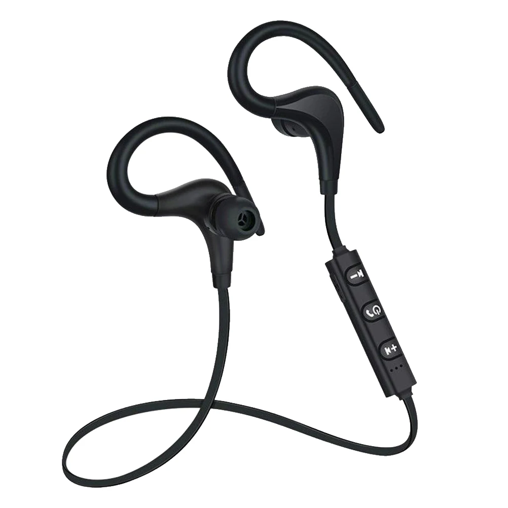 

Wireless Sports Headphone Black Ear Hook Wireless Headset Wire Control Sweatproof Magnetic Design Running Jogging Fitness