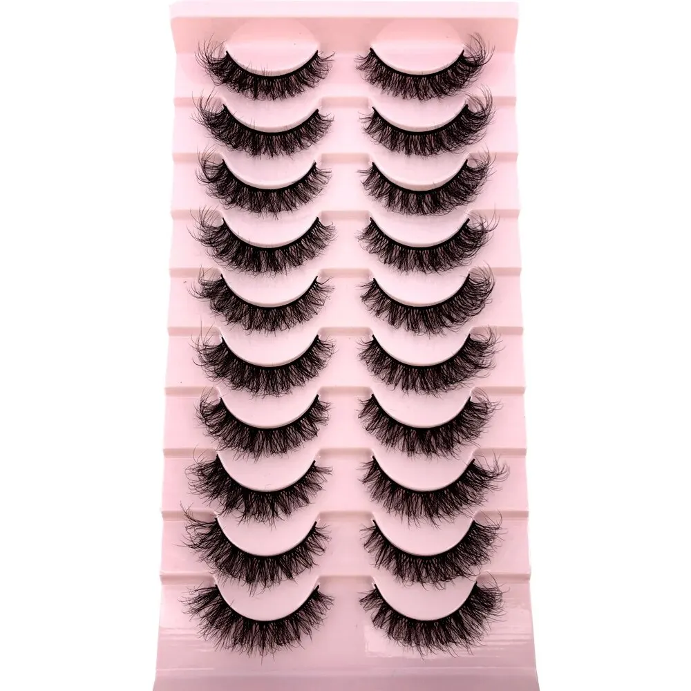 10 paia 3D finto visone ciglia finte naturale disordinato Crisscross ciglia Wispy soffici ciglia finte Extension Eye Makeup Faux Cils